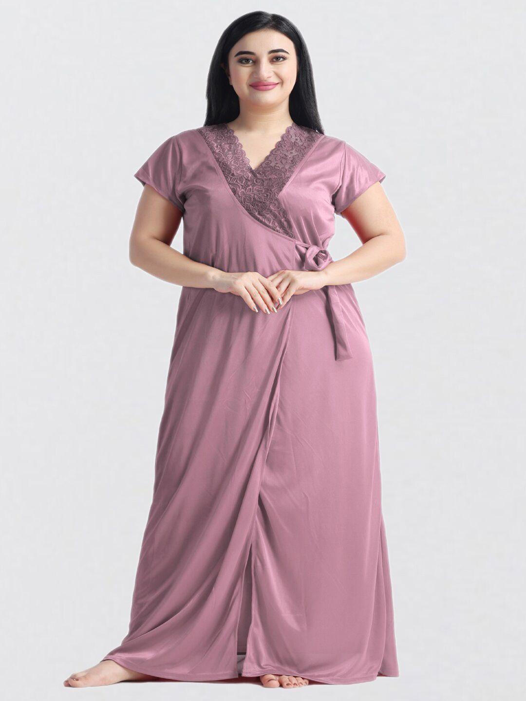 night keys purple maxi nightdress