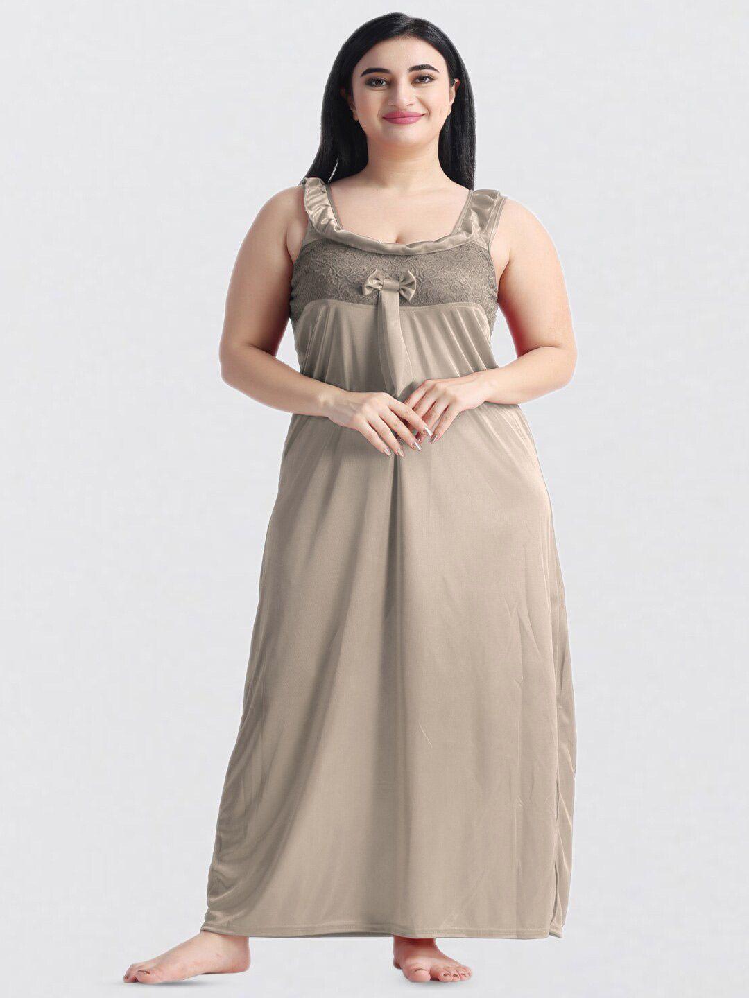 night keys beige maxi nightdress