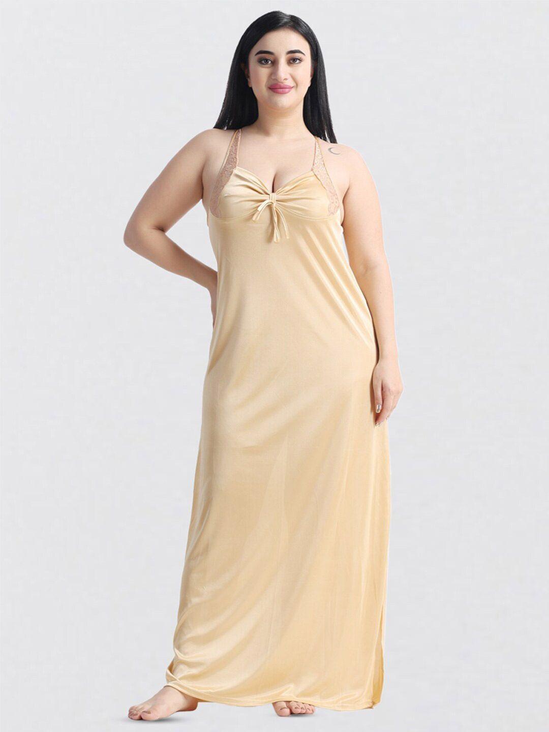 night keys gold-toned maxi nightdress