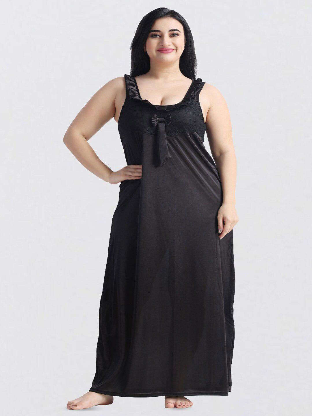 night keys black maxi nightdress