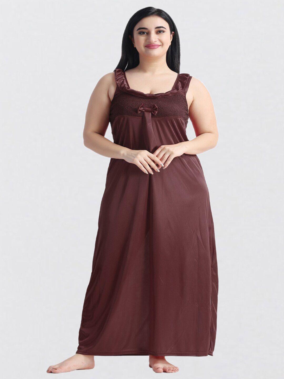 night keys brown maxi nightdress