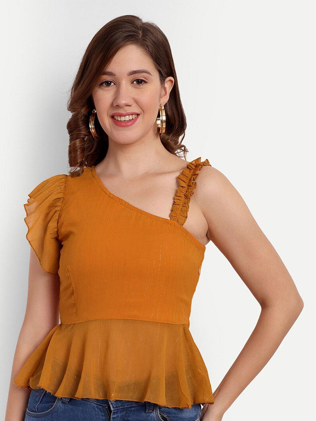 d 'vesh one shoulder chiffon peplum top