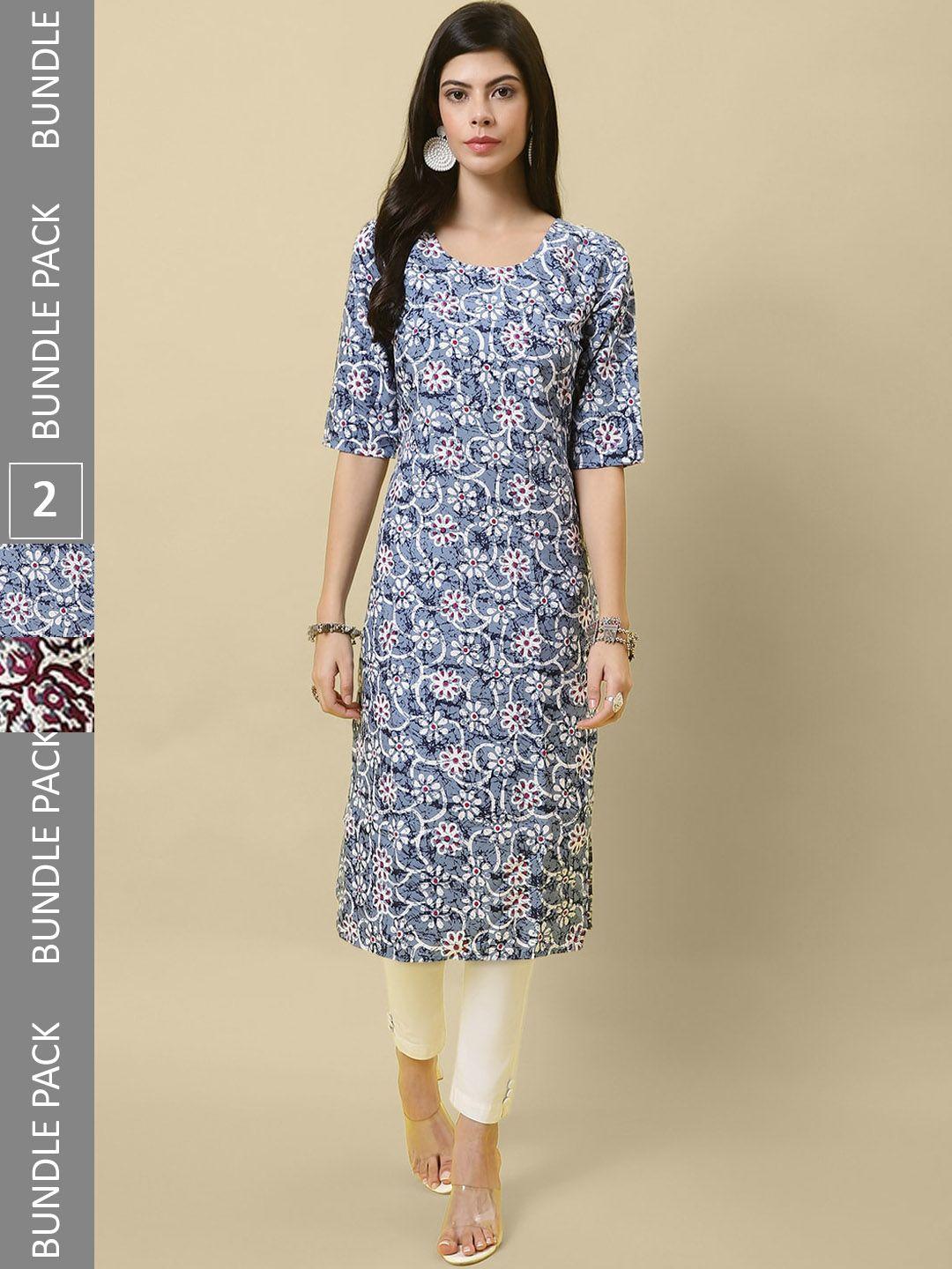 kalini women multicoloured printed crepe kurta