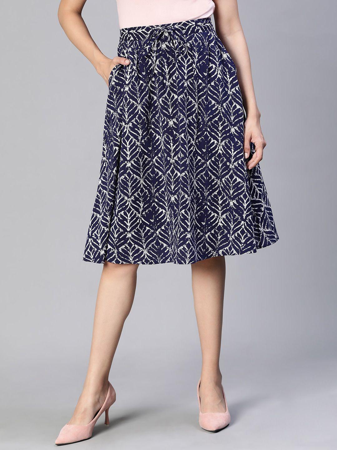 oxolloxo printed flared knee-length skirt