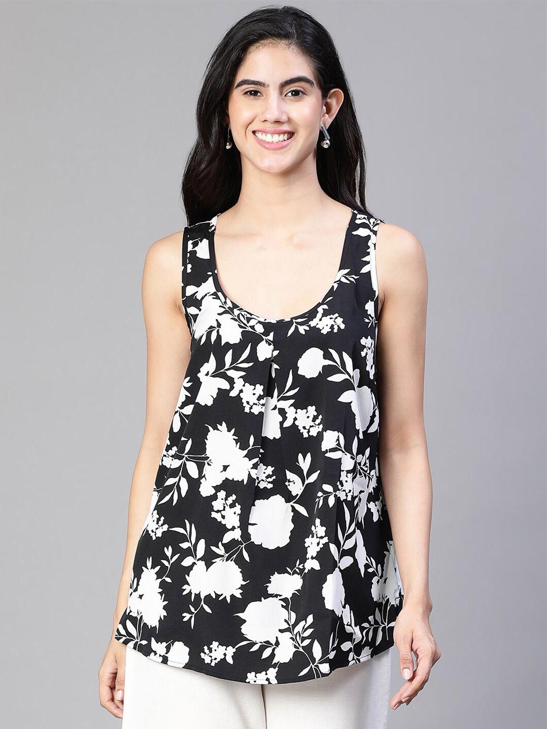 oxolloxo floral printed scoop neck sleeveless top