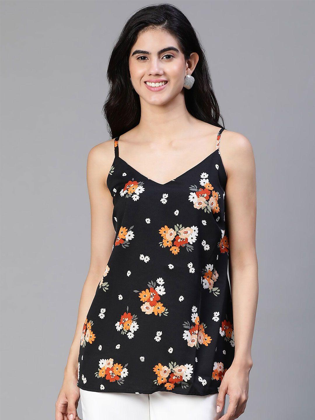 oxolloxo floral printed shoulder straps top