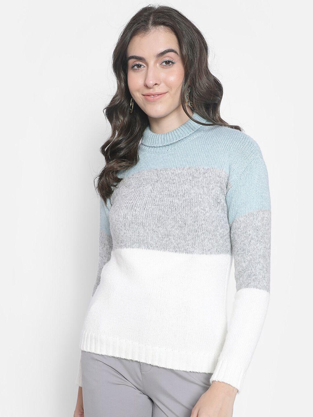 crimsoune club colourblocked turtle neck ribbed pullover sweater