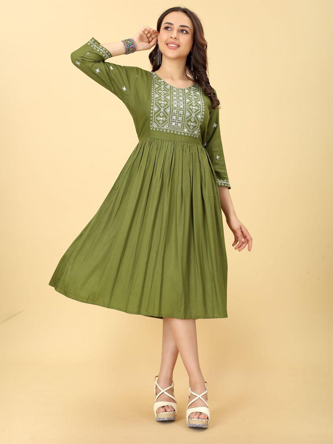 kalini ethnic motifs embroidered embellished ethnic dress