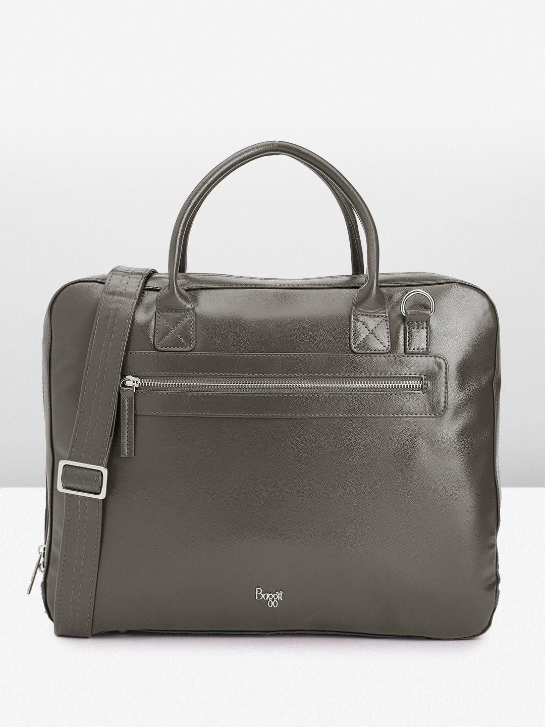 baggit men solid laptop bag