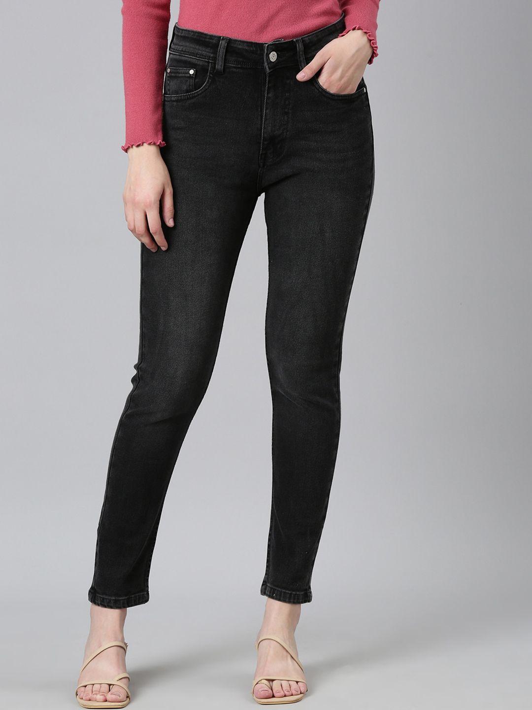 showoff women light fade high-rise stretchable jeans