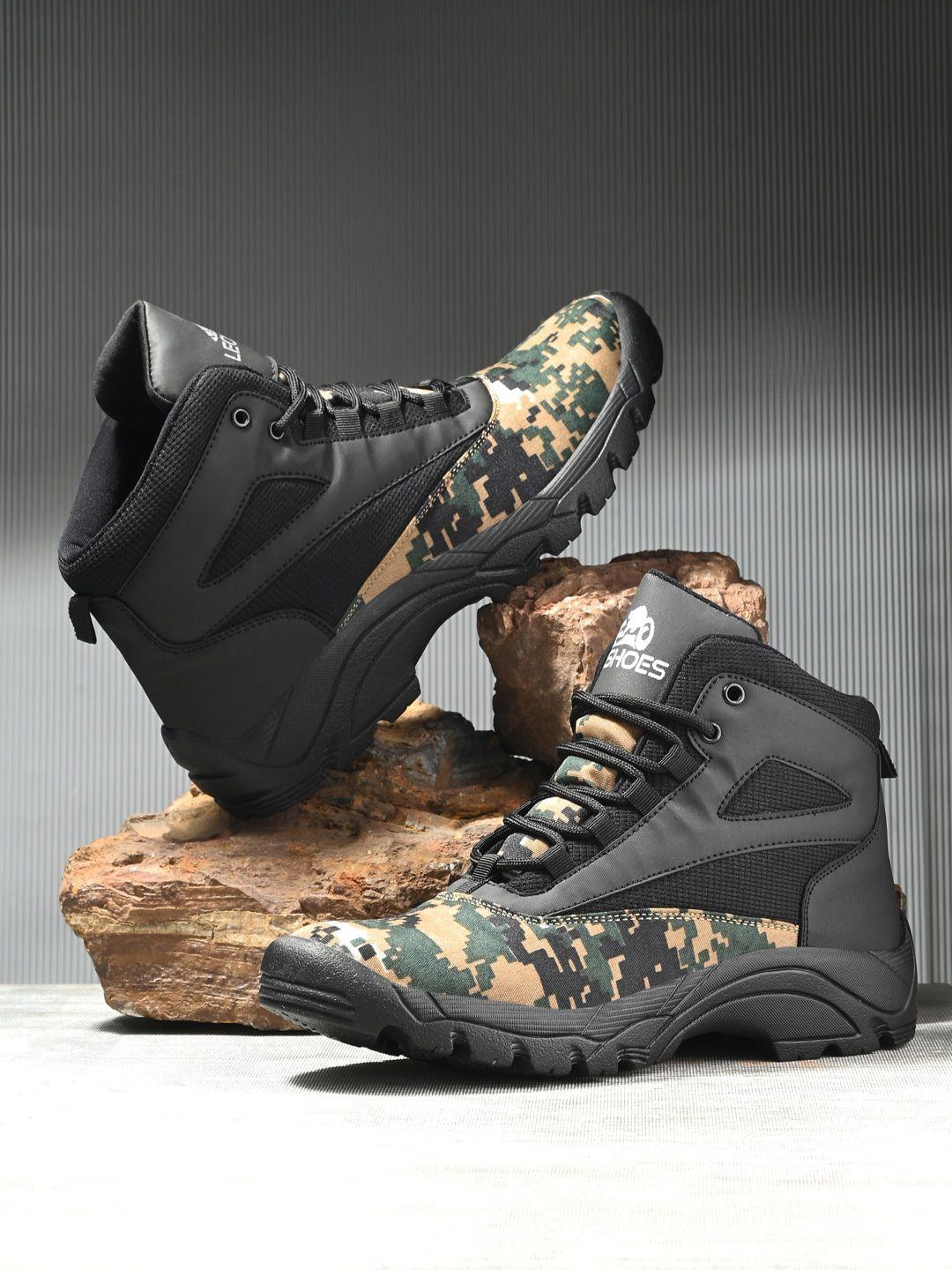 leo's fitness shoes men printed platform-heeled hiking boots