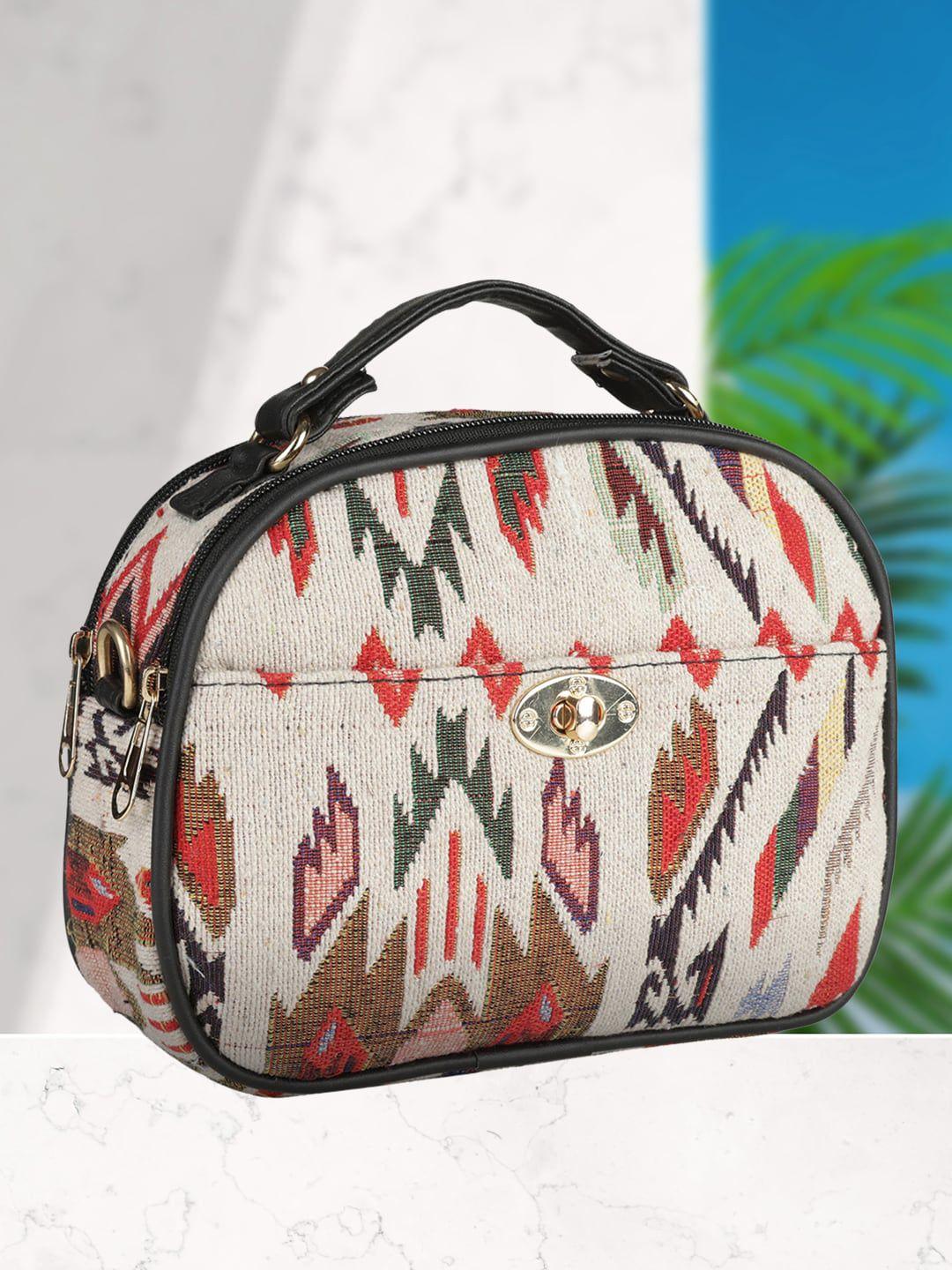 mini wesst geometric printed structured handheld bag