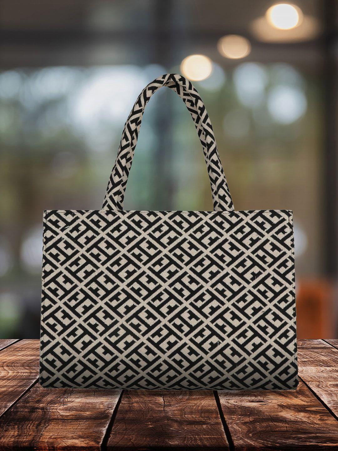 mini wesst geometric printed structured tote bag