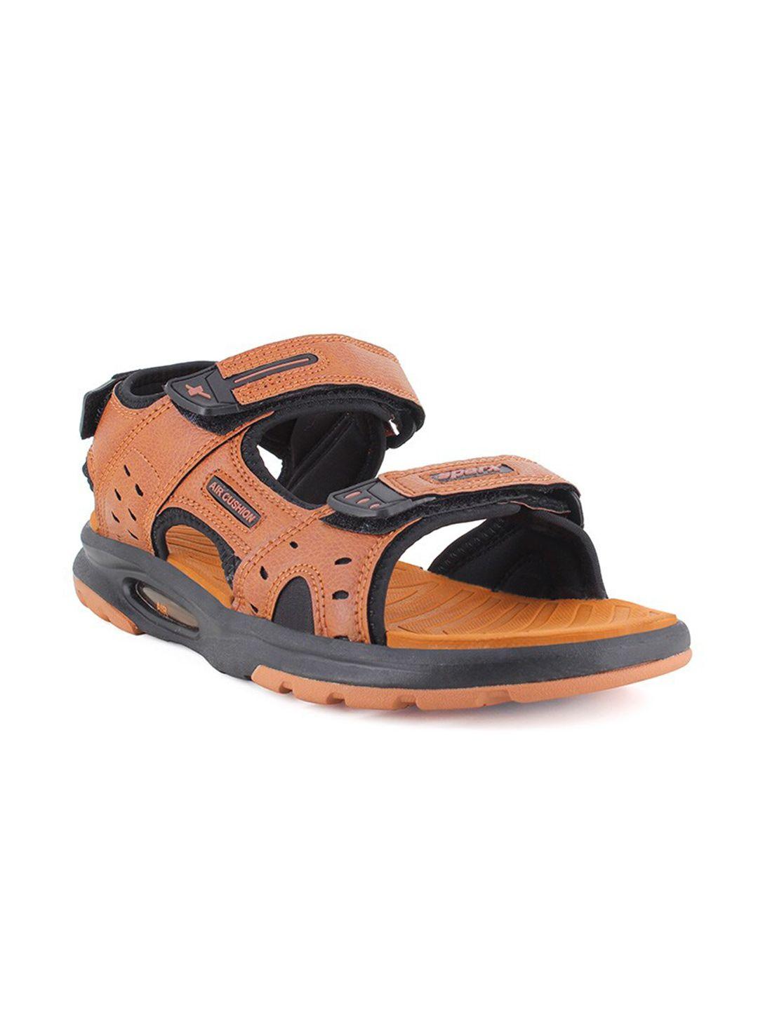 sparx men tan & black comfort sandals