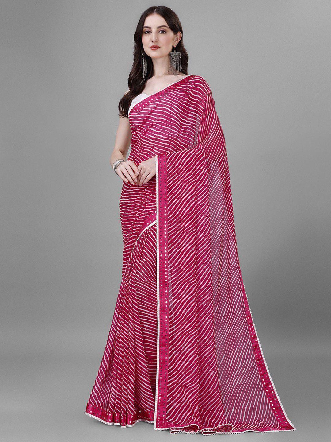 b4me.com leheriya printed mirror work pure georgette leheriya saree