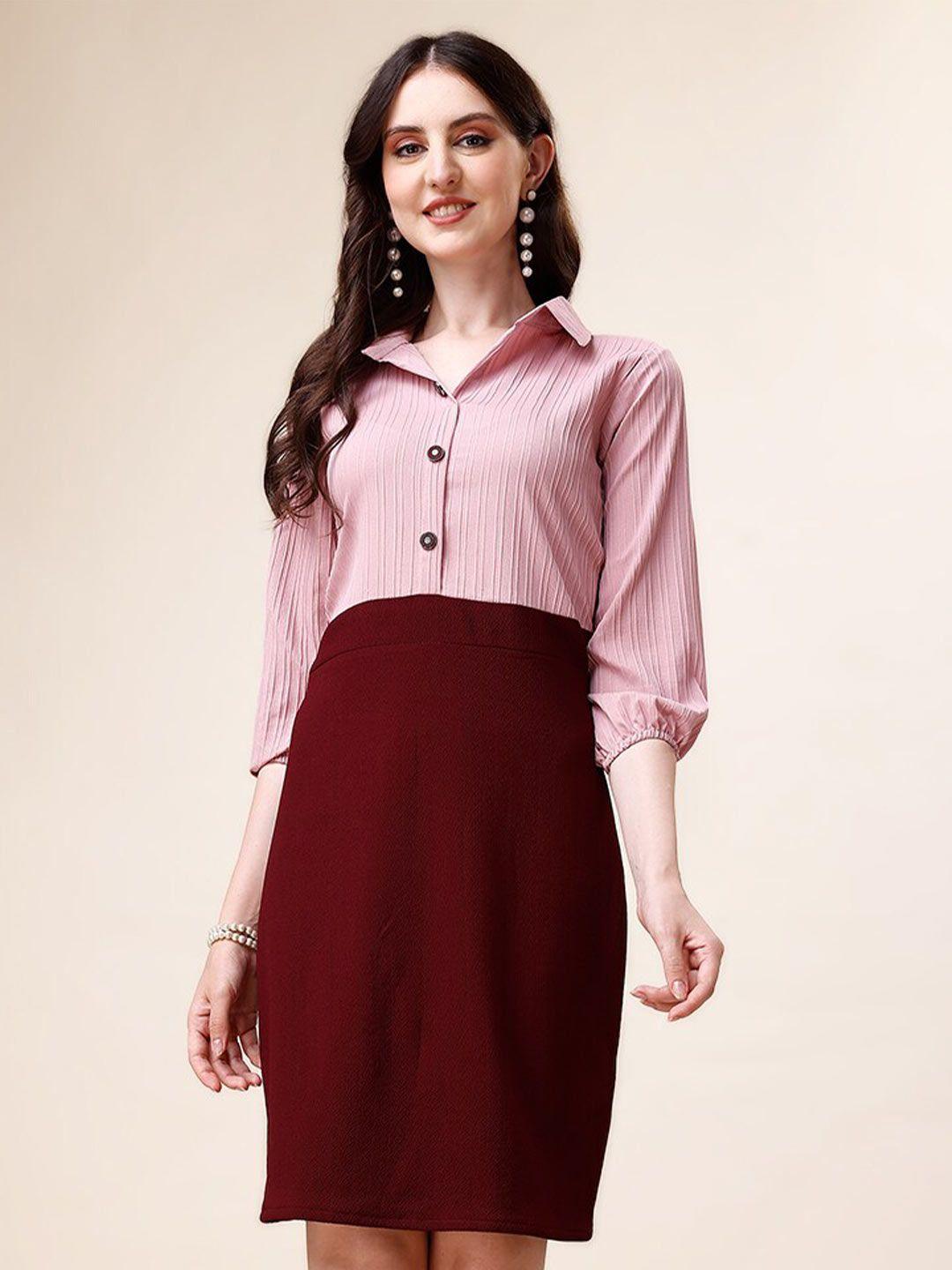 deklook colourblocked shirt collar shirt dress