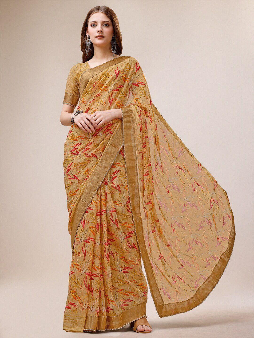 dori floral printed pure chiffon saree