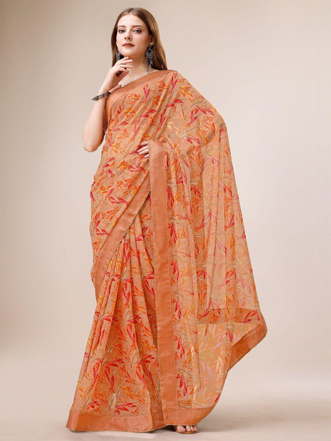 dori floral printed pure chiffon saree