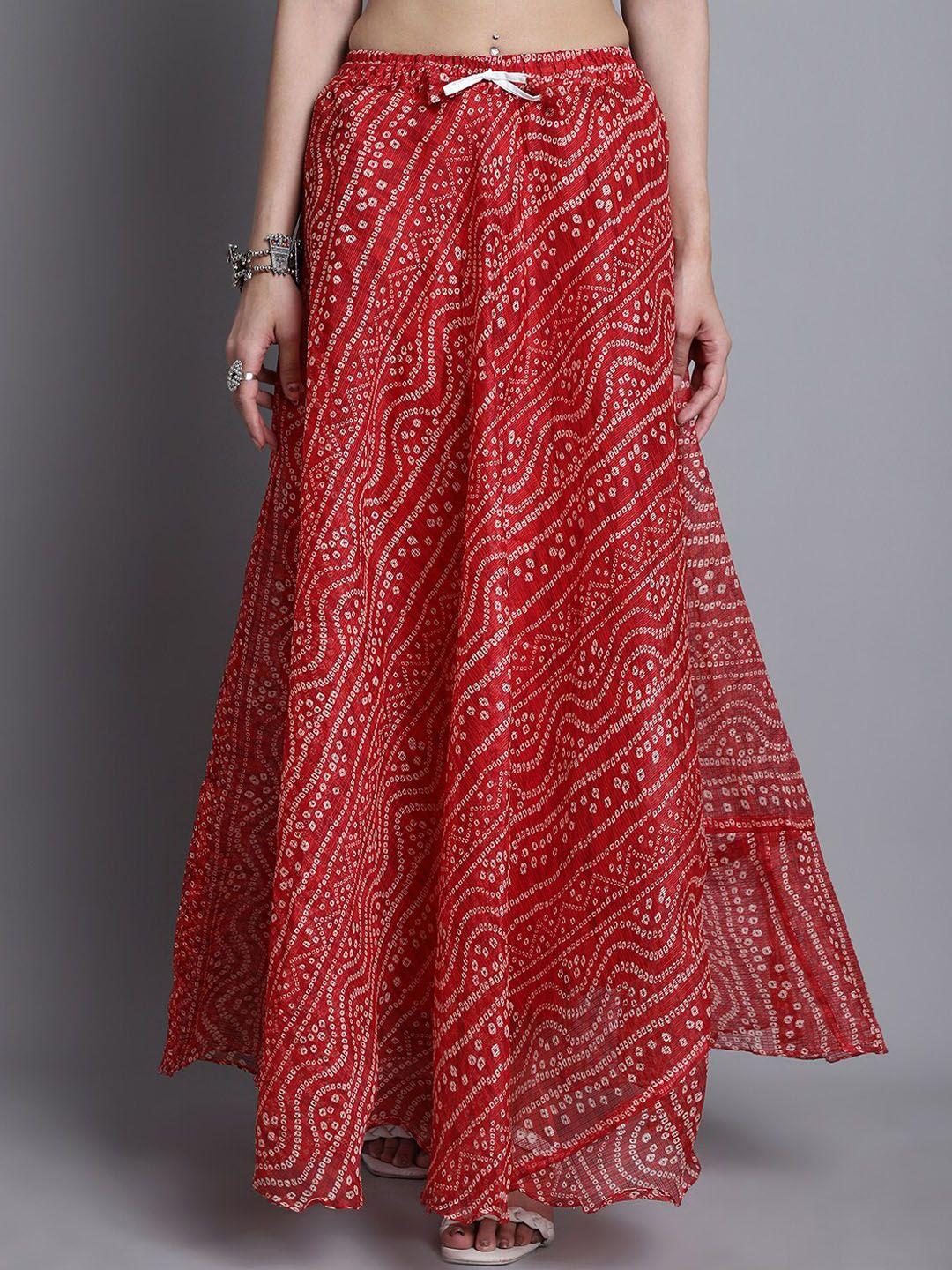 soundarya printed cotton flared maxi skirt