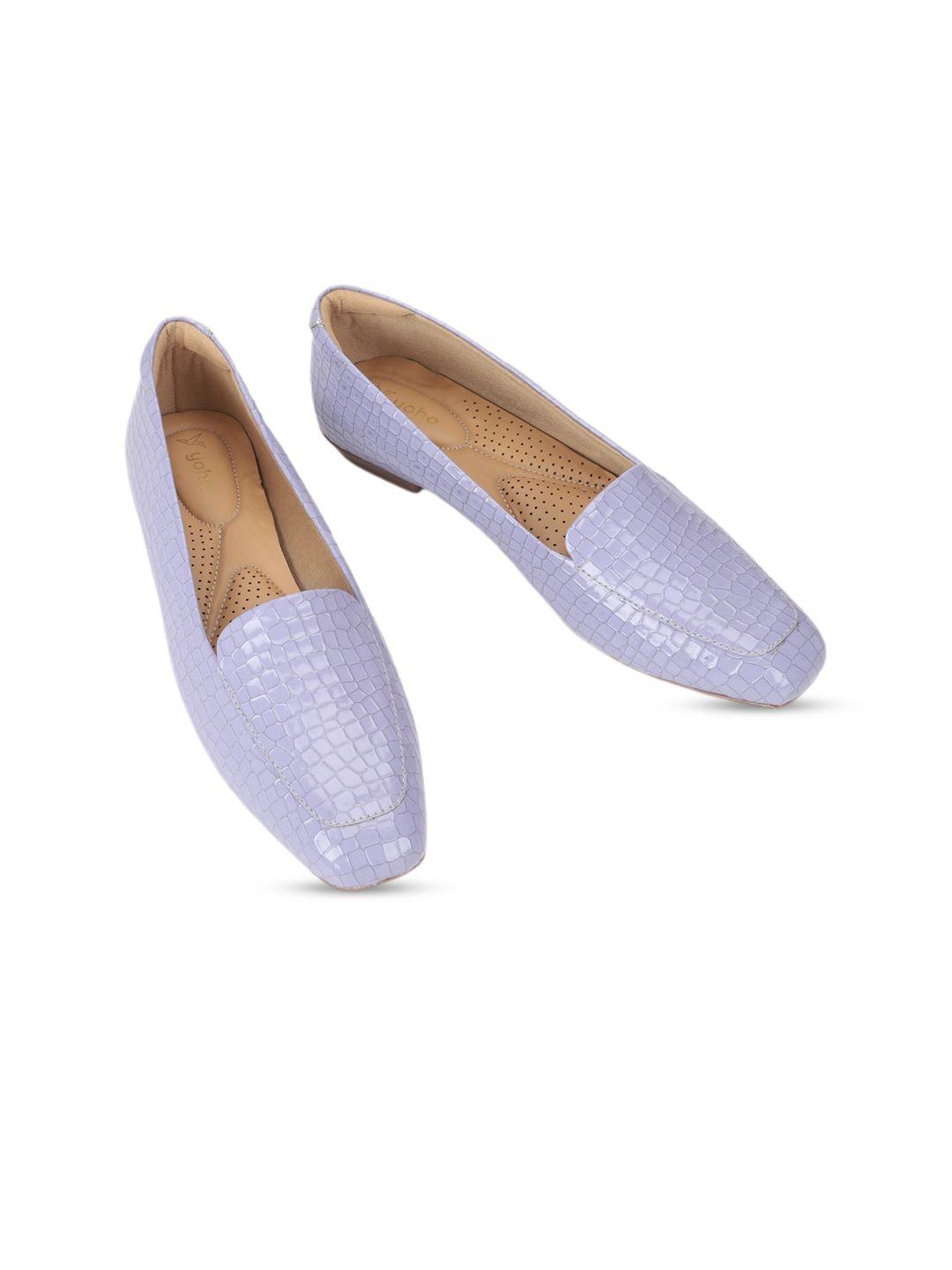 yoho women textured square toe loafers