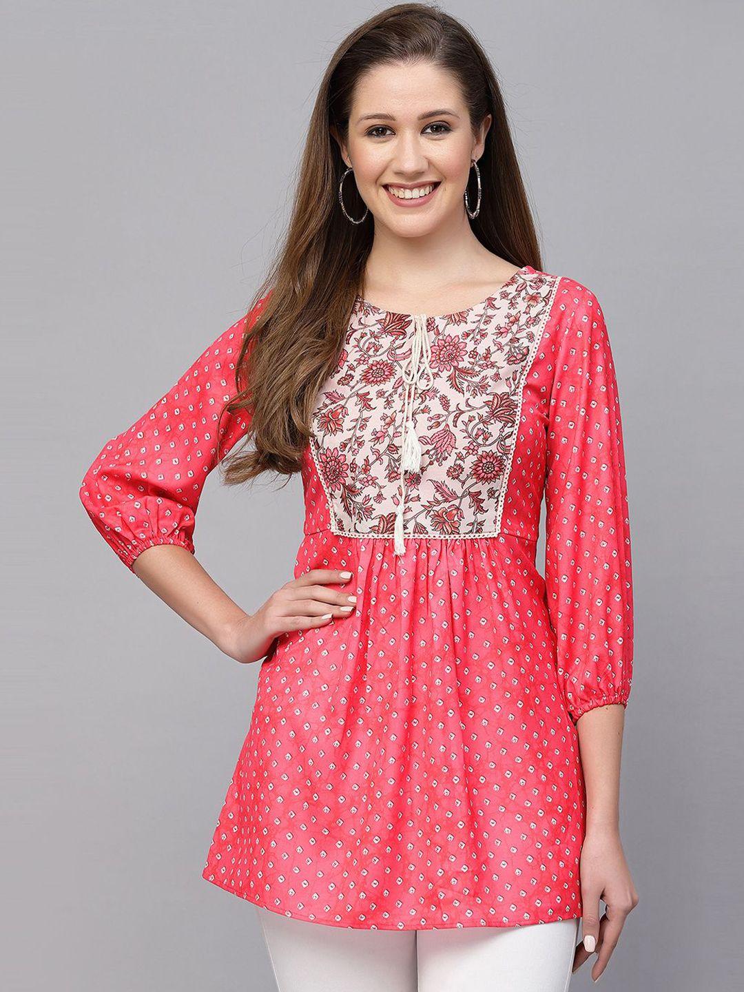 kalini bandhani printed a line kurti