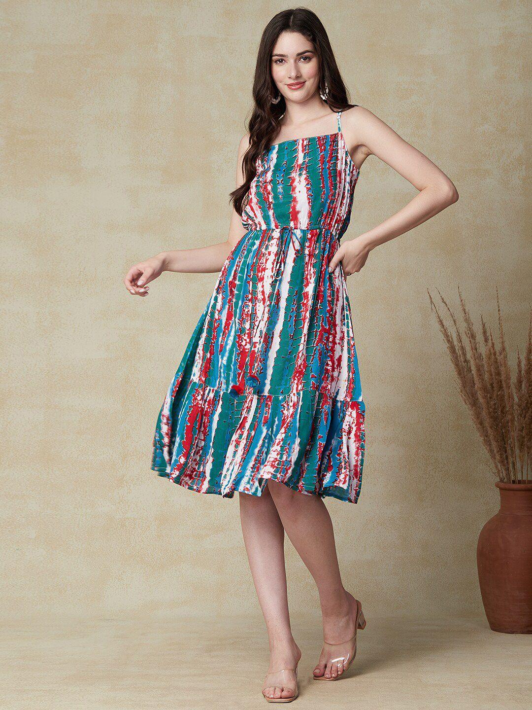 fashor multicoloured print fit & flare dress