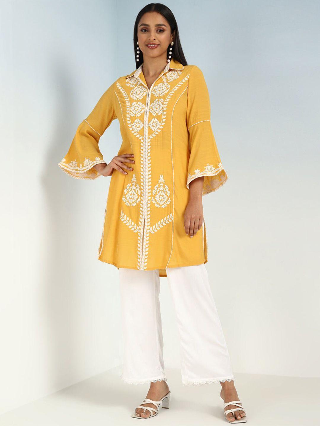 lakshita shirt collar embroidered tunic