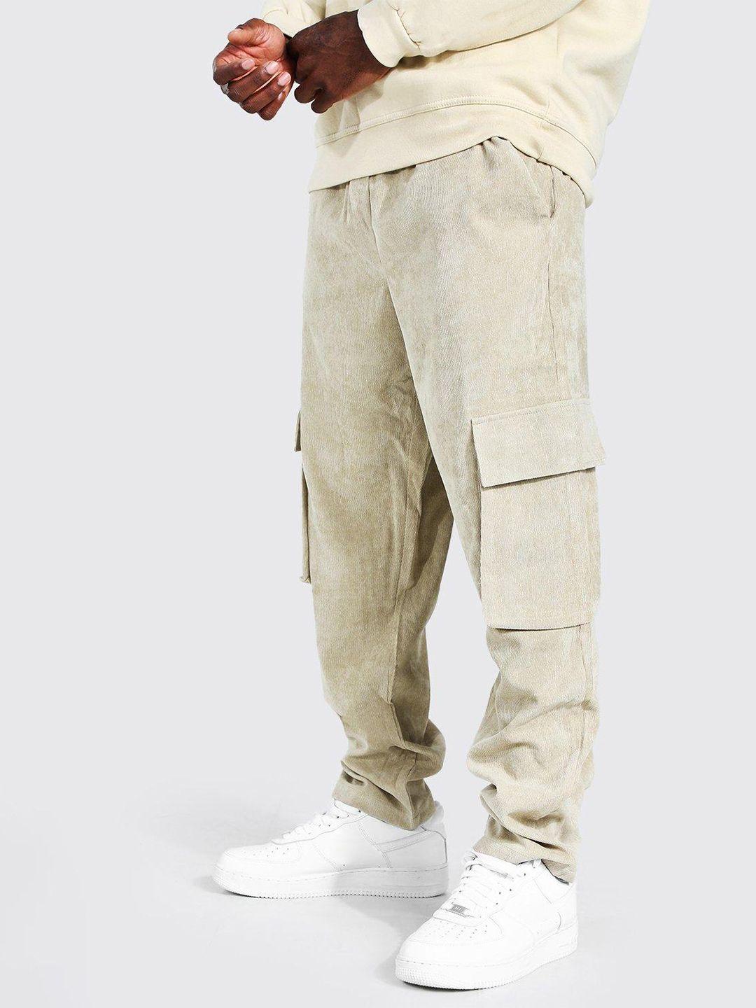 boohooman straight fit corduroy cargos