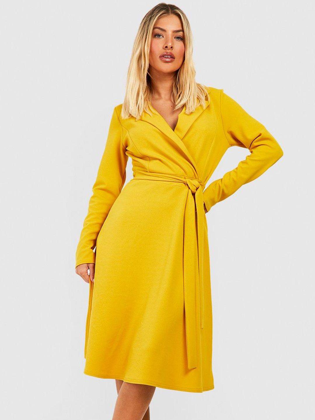 boohoo belted midi blazer dress