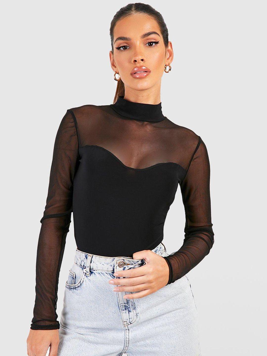 boohoo mesh detail bodysuit