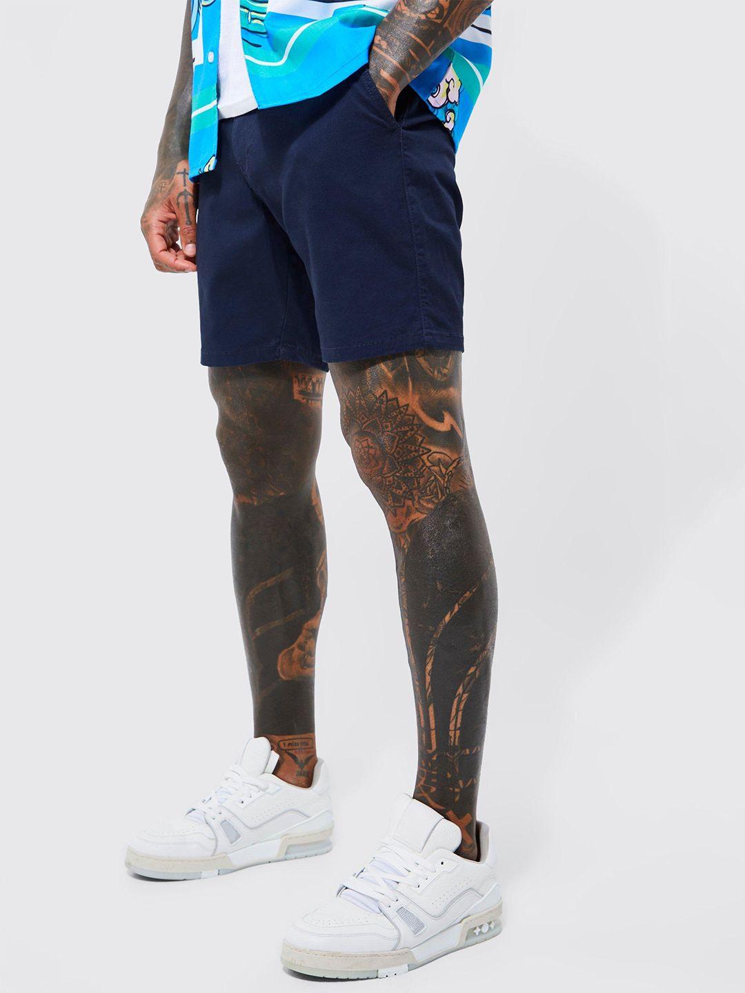 boohooman stretch slim fit chino shorts