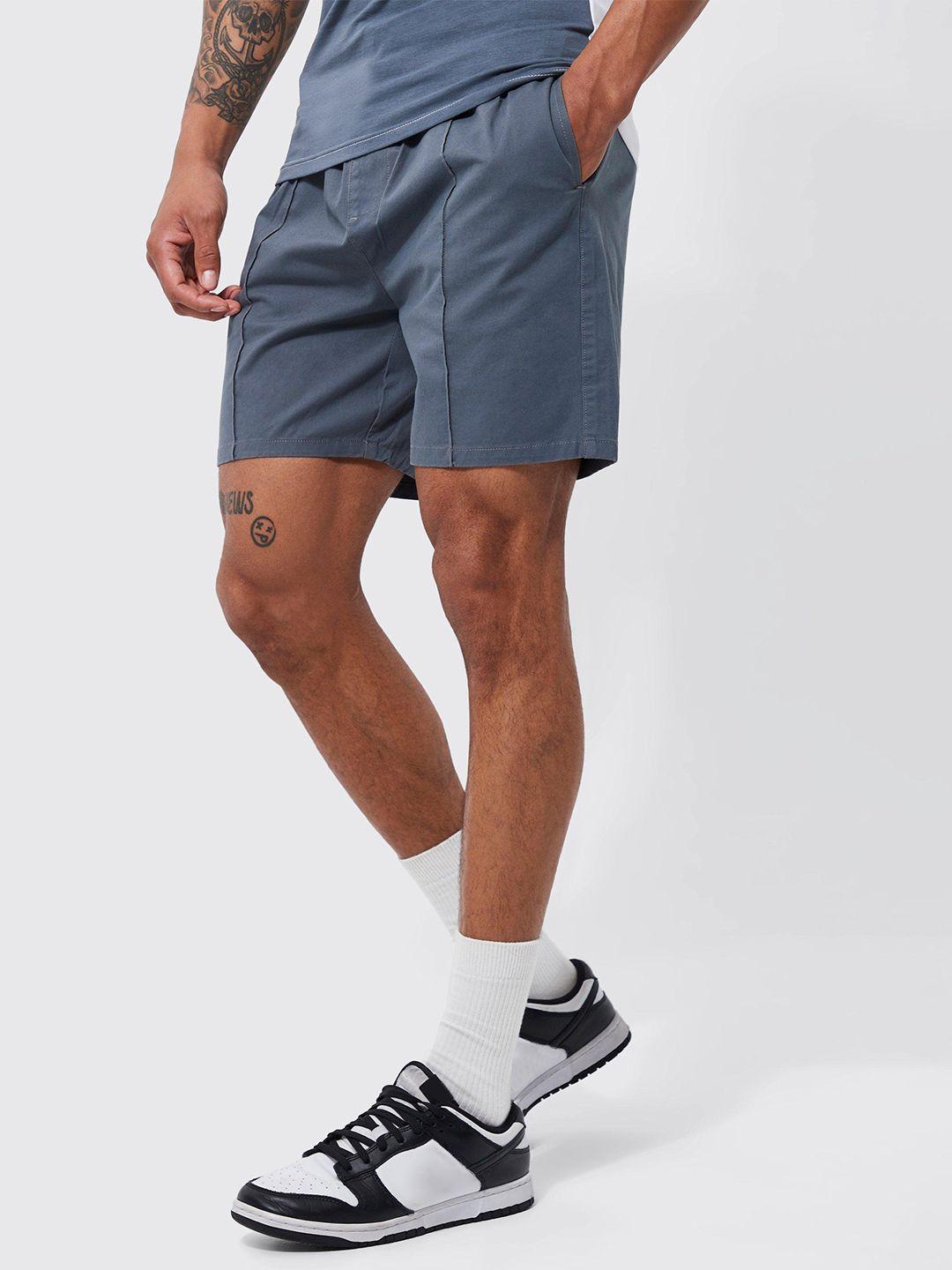 boohooman pintuck detail shorts