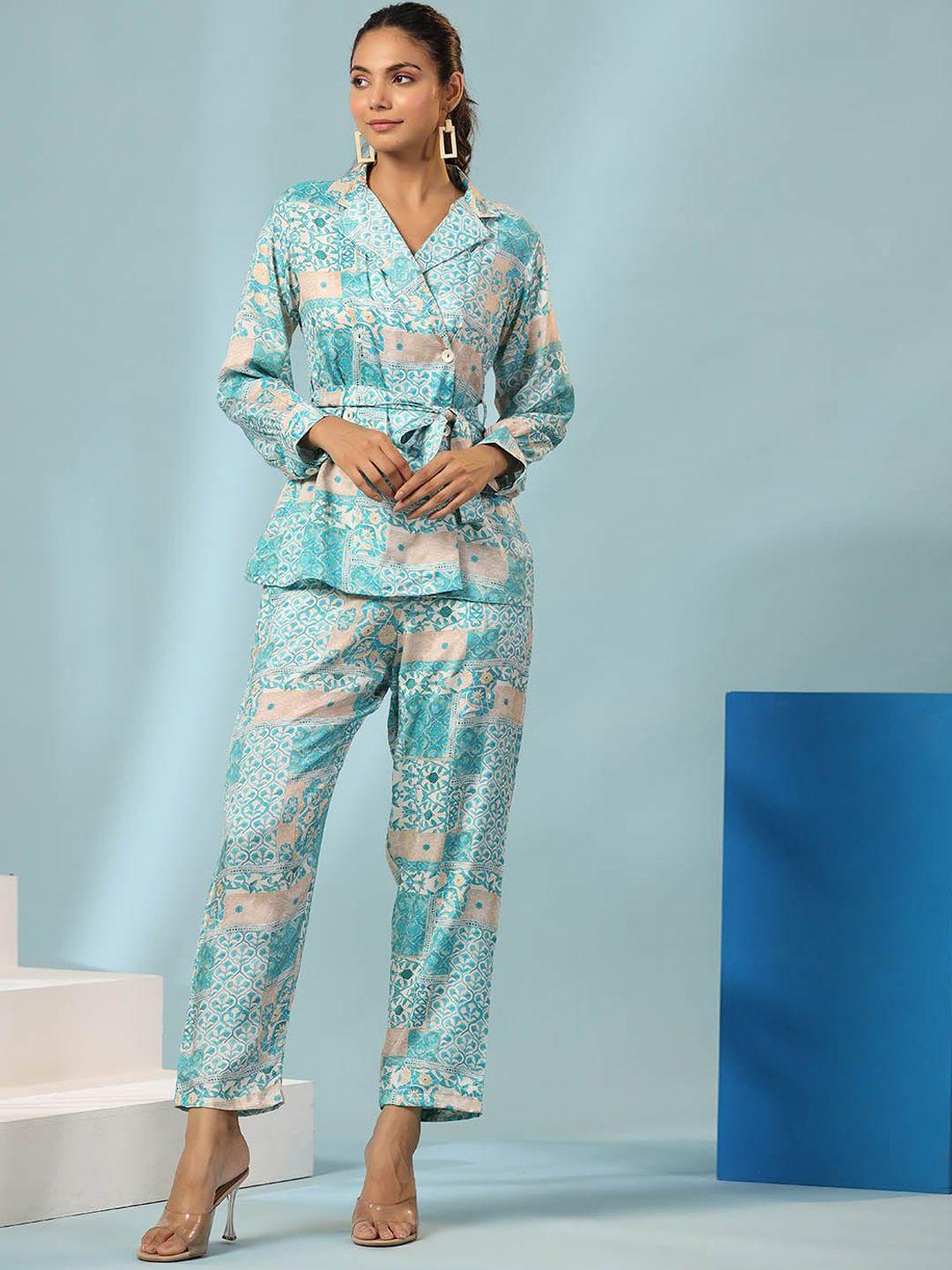 meena bazaar printed shirt & trousers