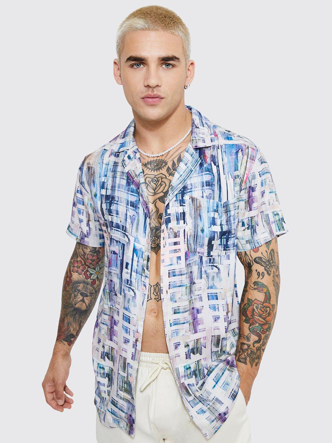 boohooman printed casual shirt