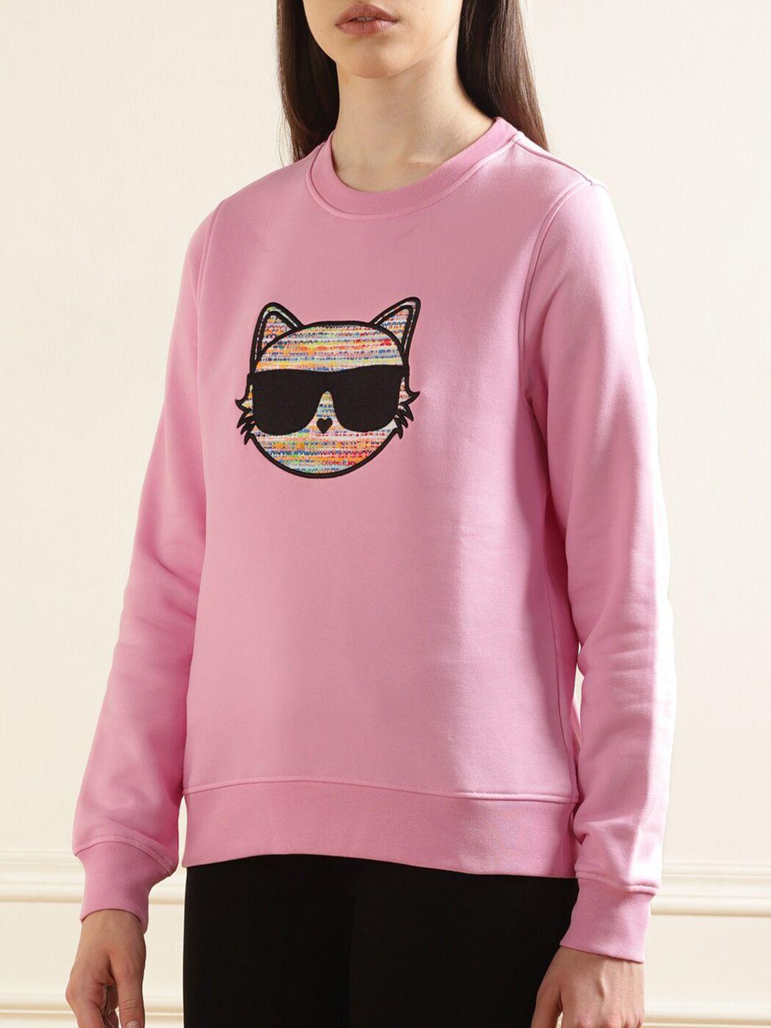 karl lagerfeld graphic printed pulloevr cotton sweatshirt