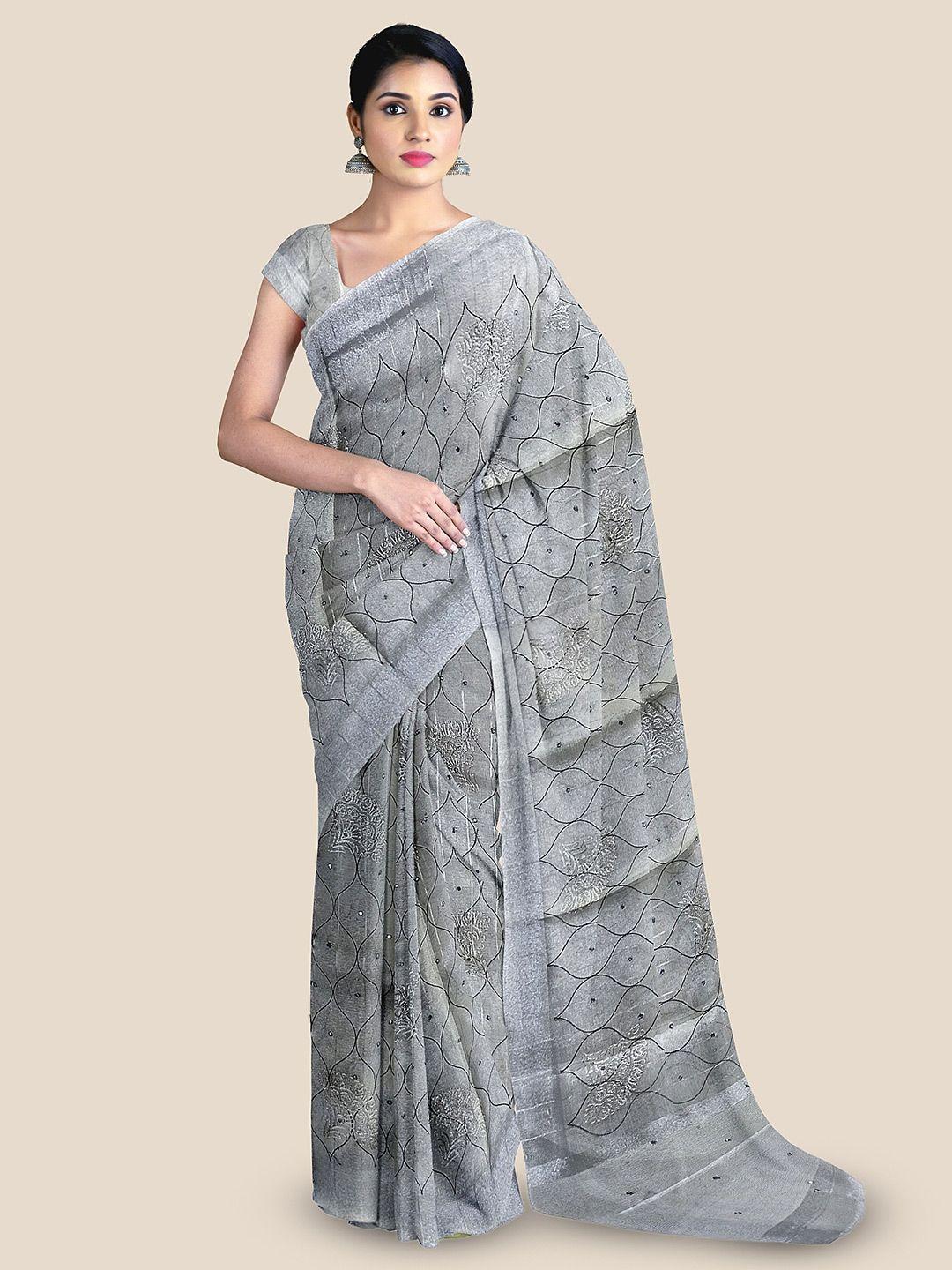 the chennai silks ethnic motifs printed tissue banarasi saree