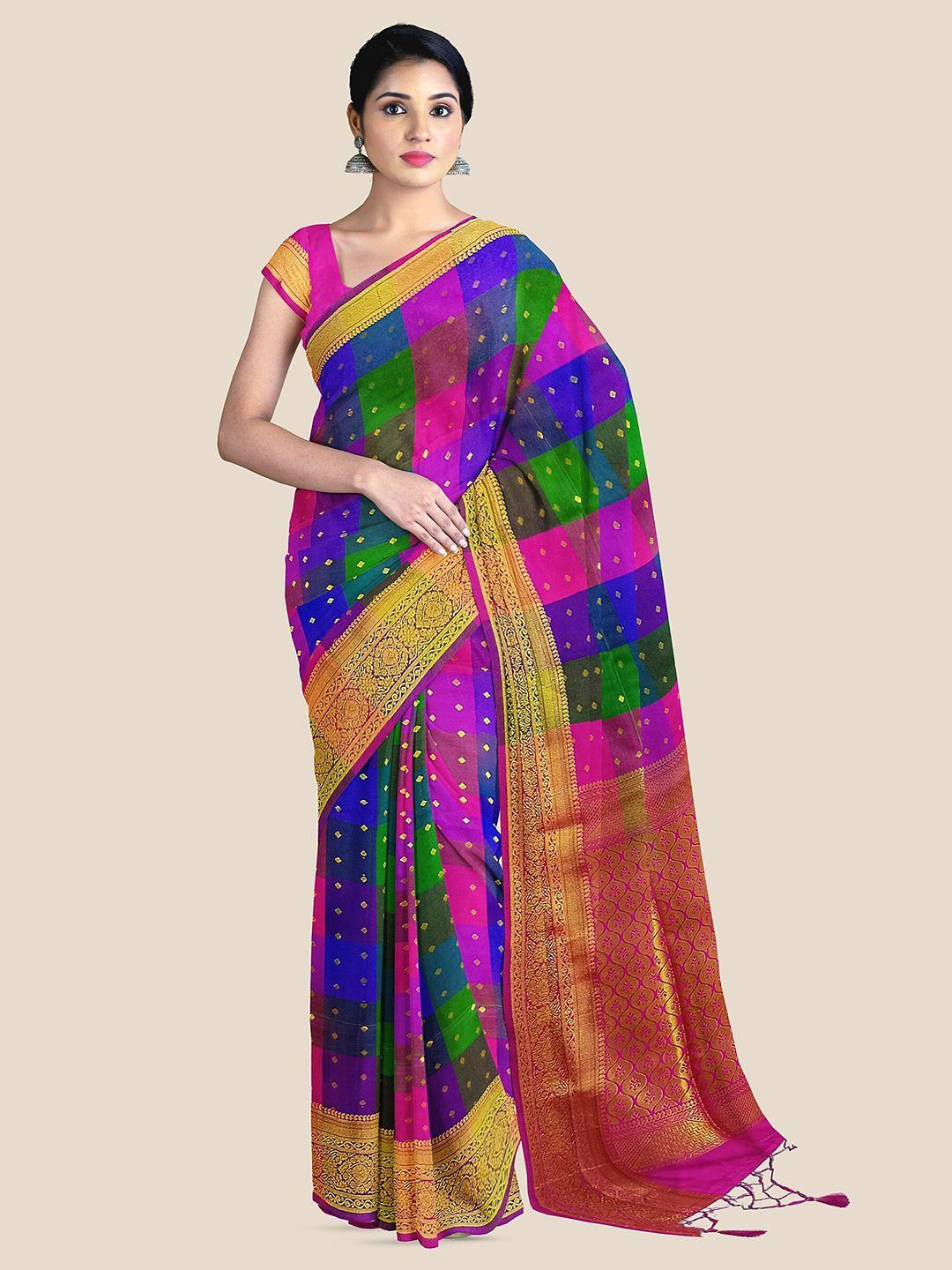 the chennai silks checked zari saree