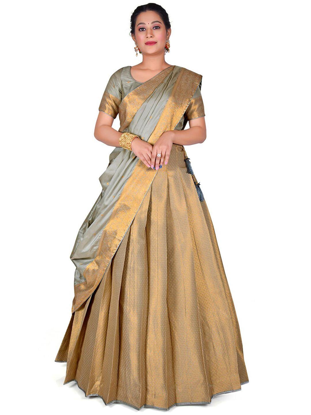 halfsaree studio semi-stitched lehenga & unstitched blouse with dupatta