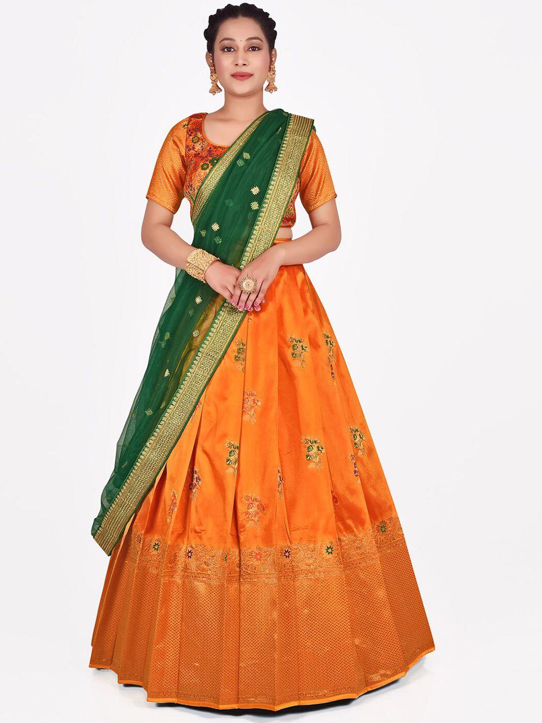 halfsaree studio semi-stitched lehenga & unstitched blouse with dupatta