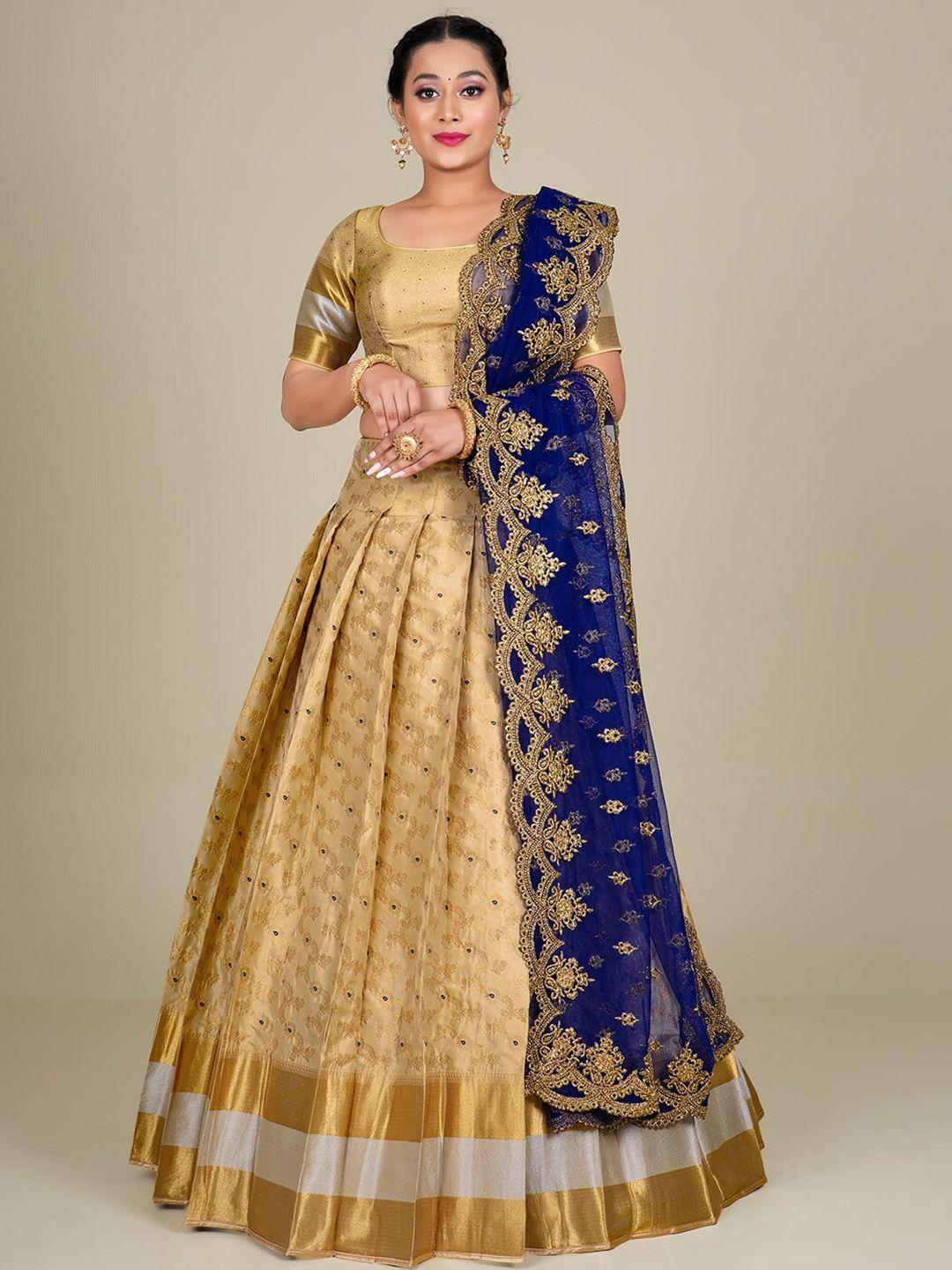 halfsaree studio semi-stitched lehenga & unstitched blouse with dupatta