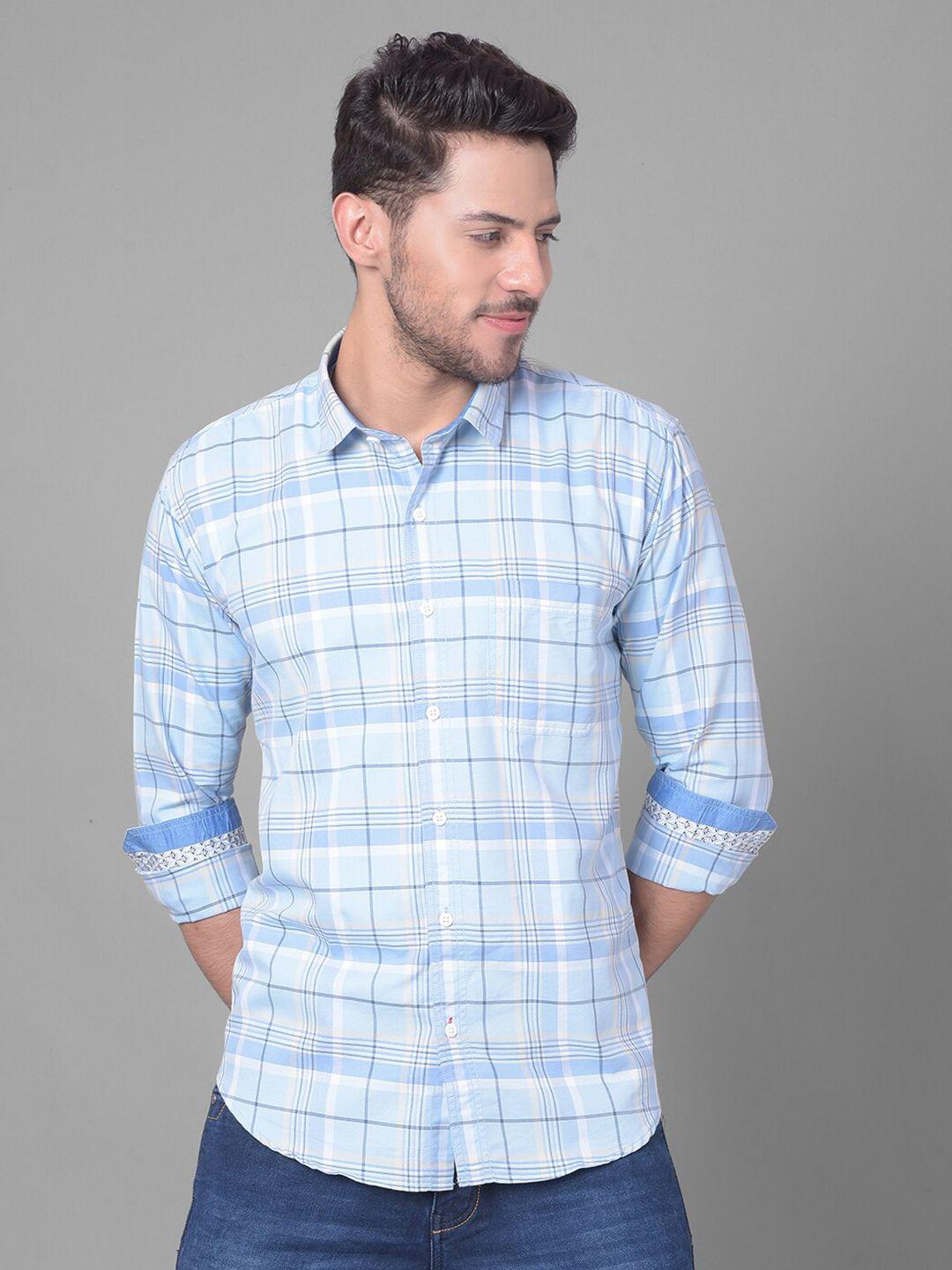 cobb slim fit tartan checked cotton casual shirt