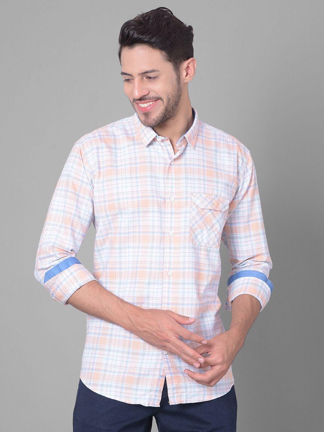 cobb slim fit tartan checked cotton casual shirt