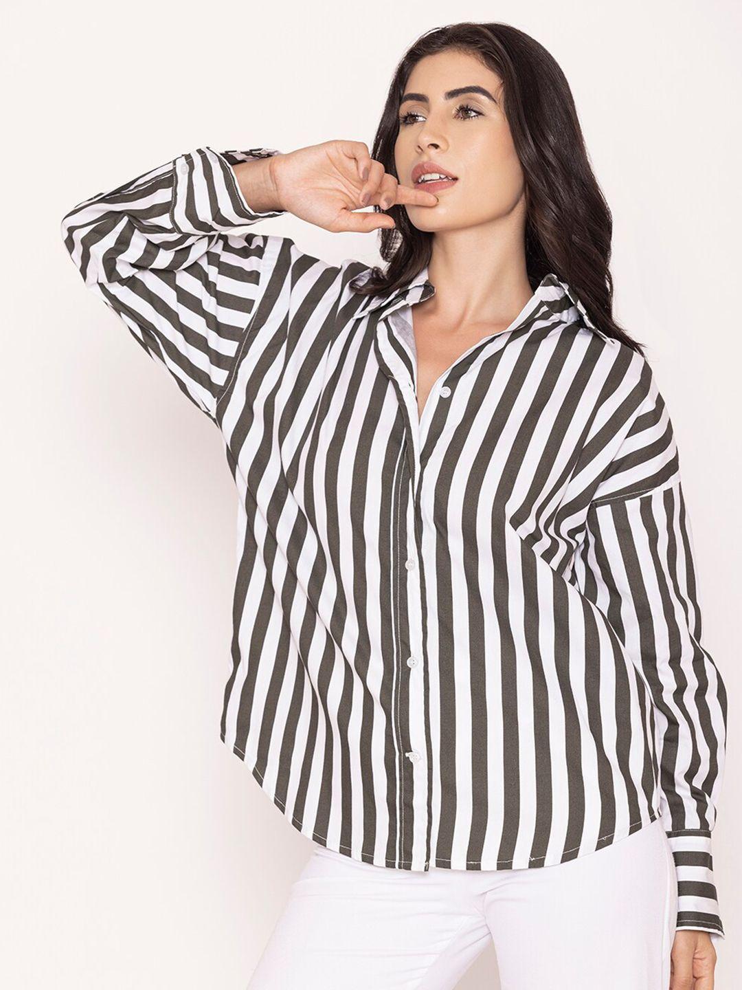 lounge dreams oversized striped pure cotton shirt