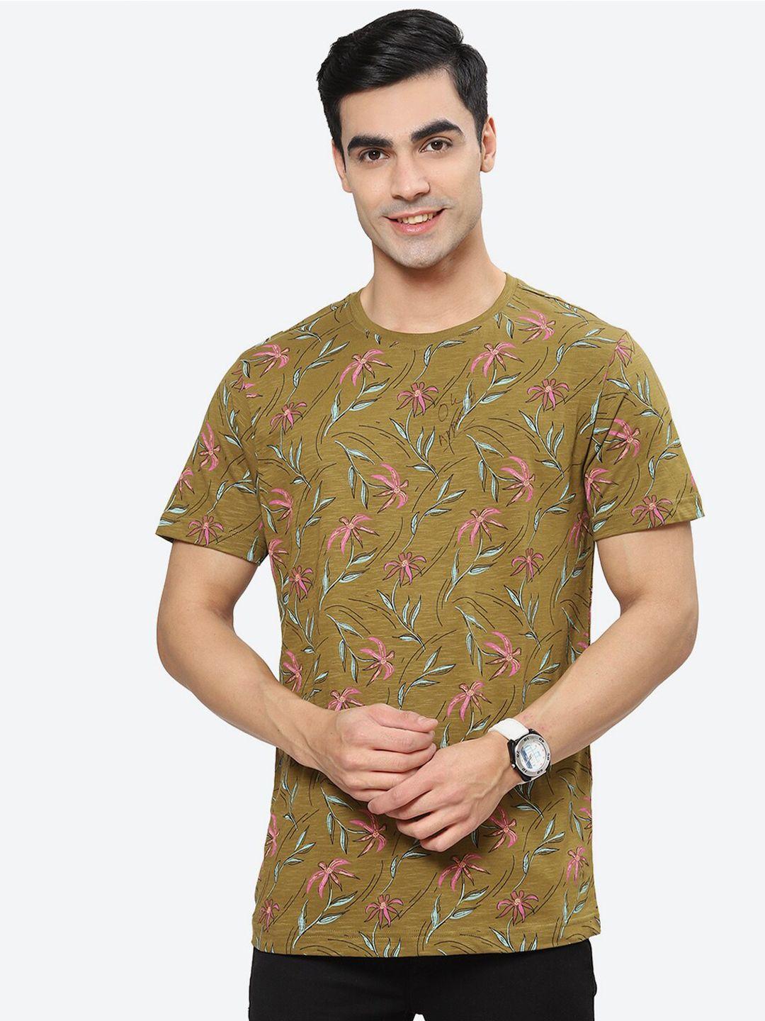 2bme floral printed round neck cotton slim fit t-shirt