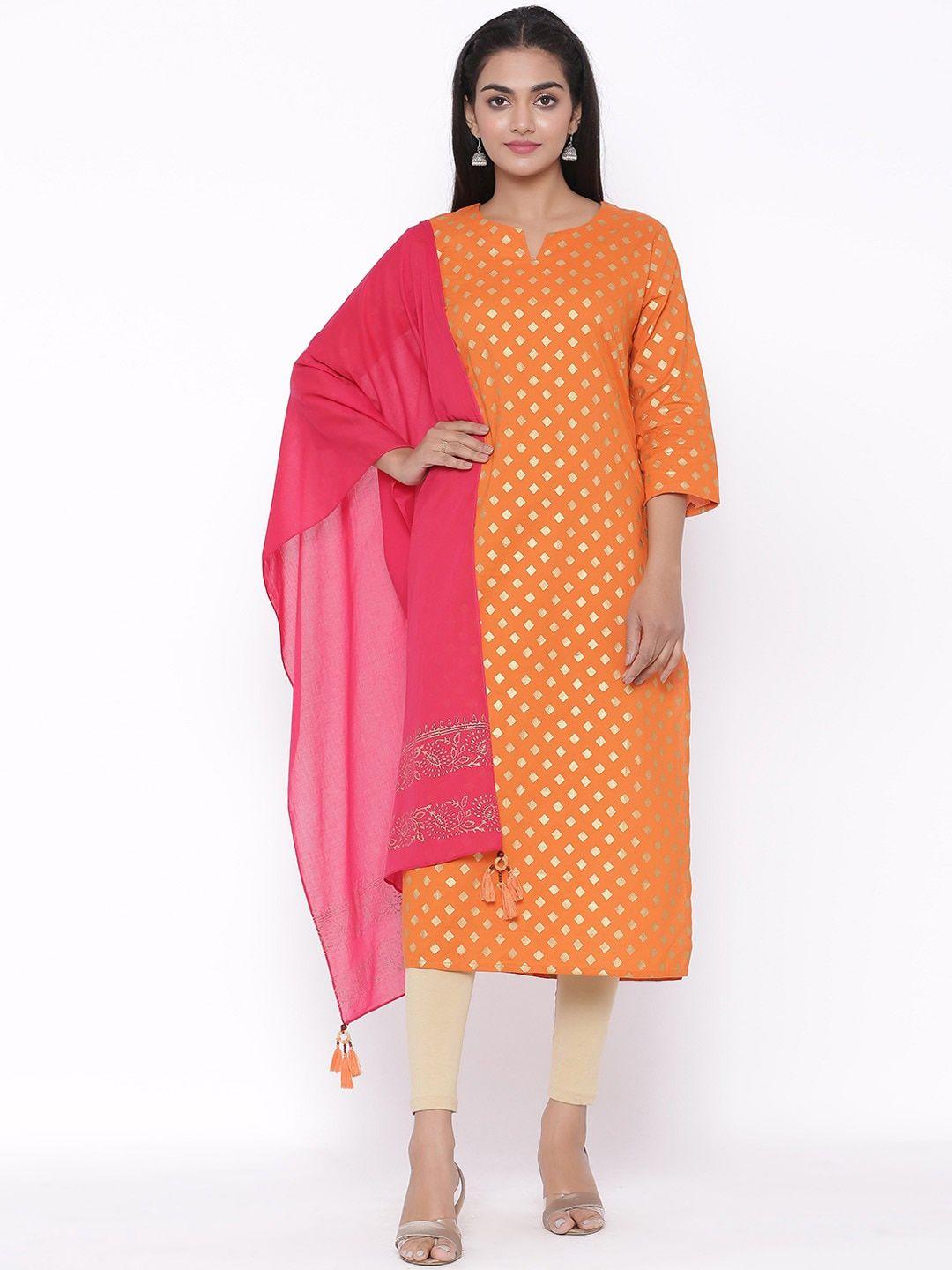 suti geometric printed straight cotton kurta