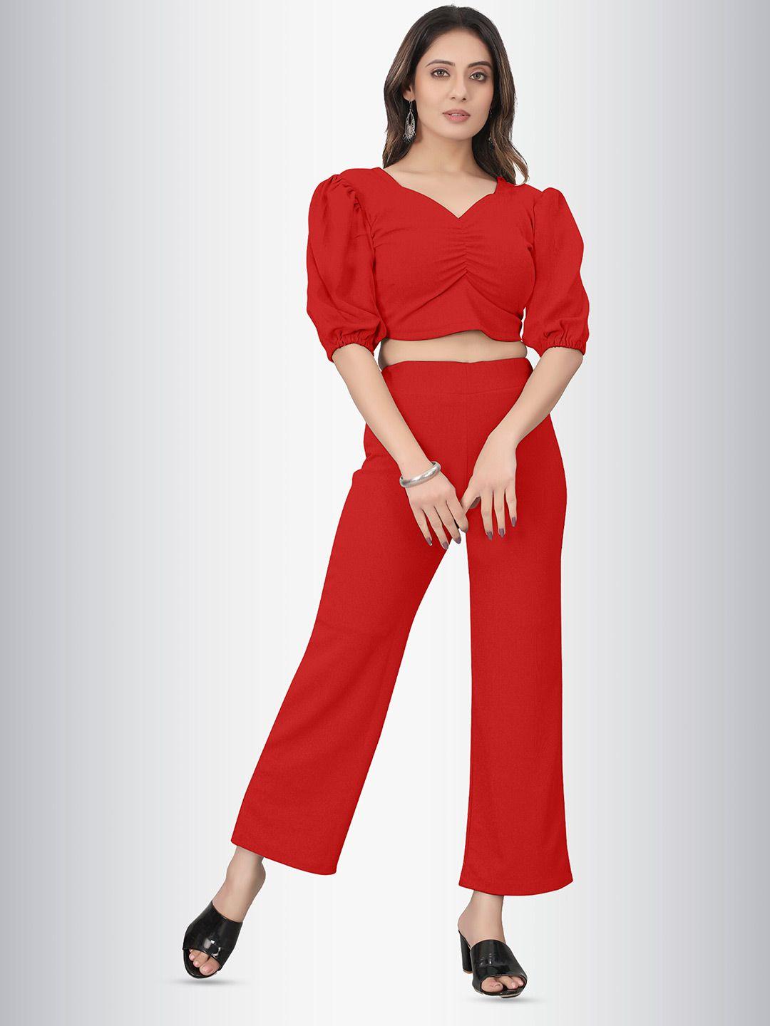 n n enterprise red puff sleeve maxi dress