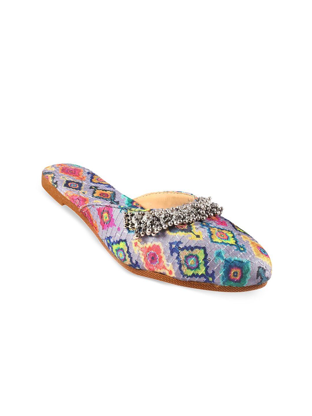 apratim printed embellished mules