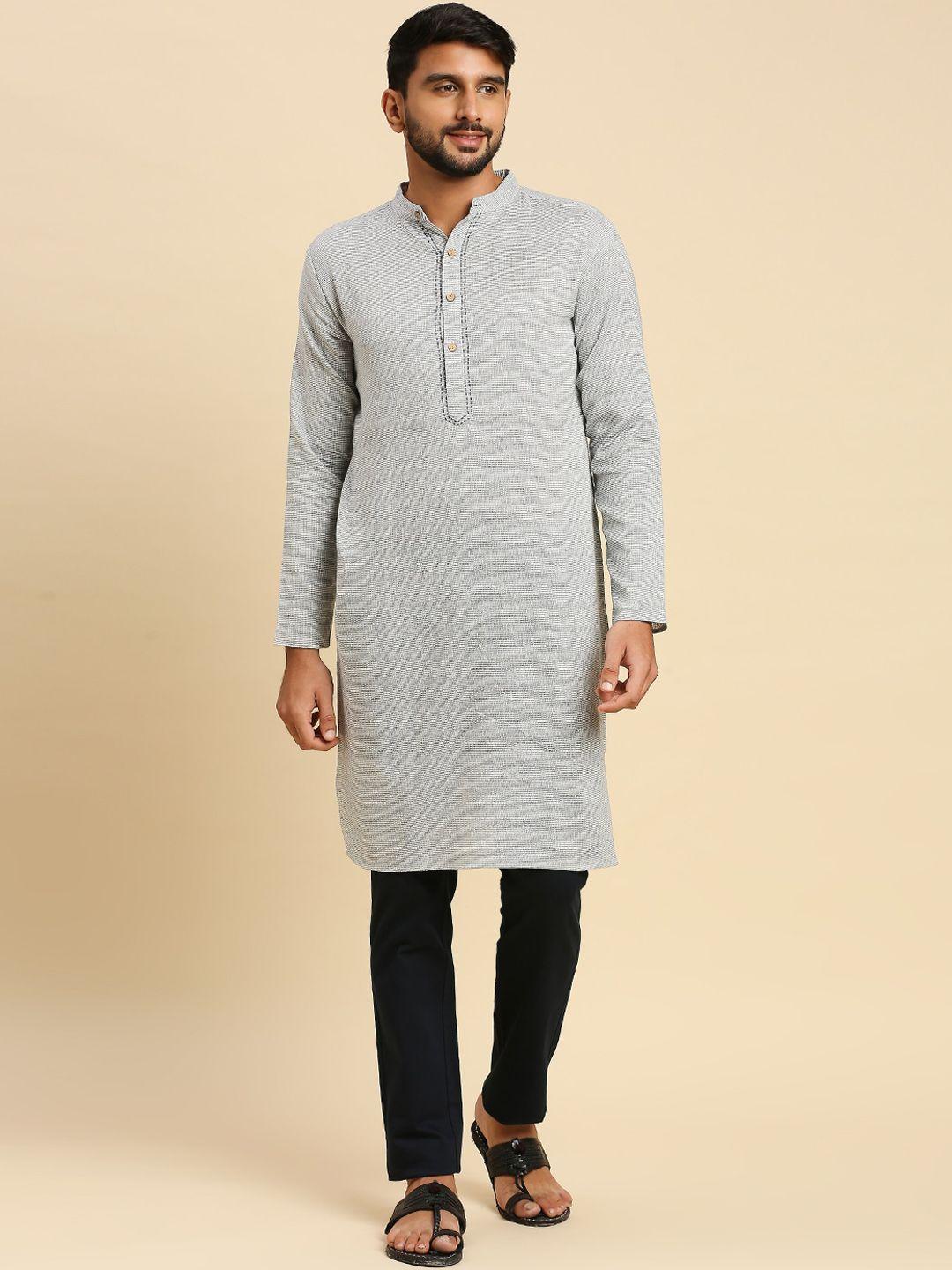 anubhutee woven design pure cotton kurta