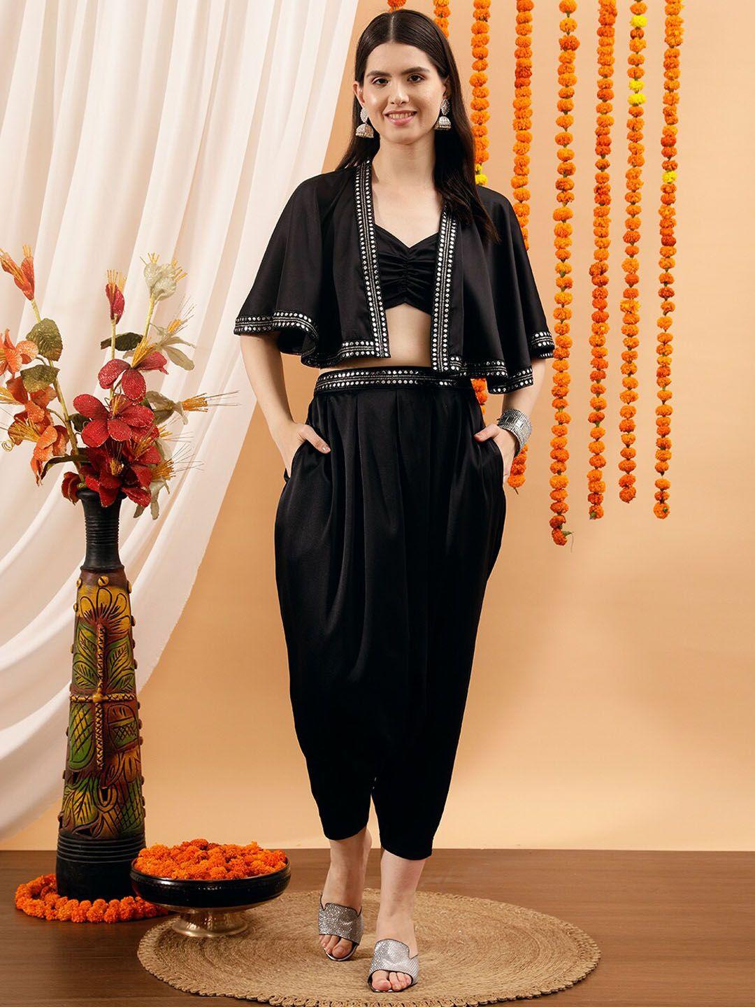 indo street embellished top & dhoti pant