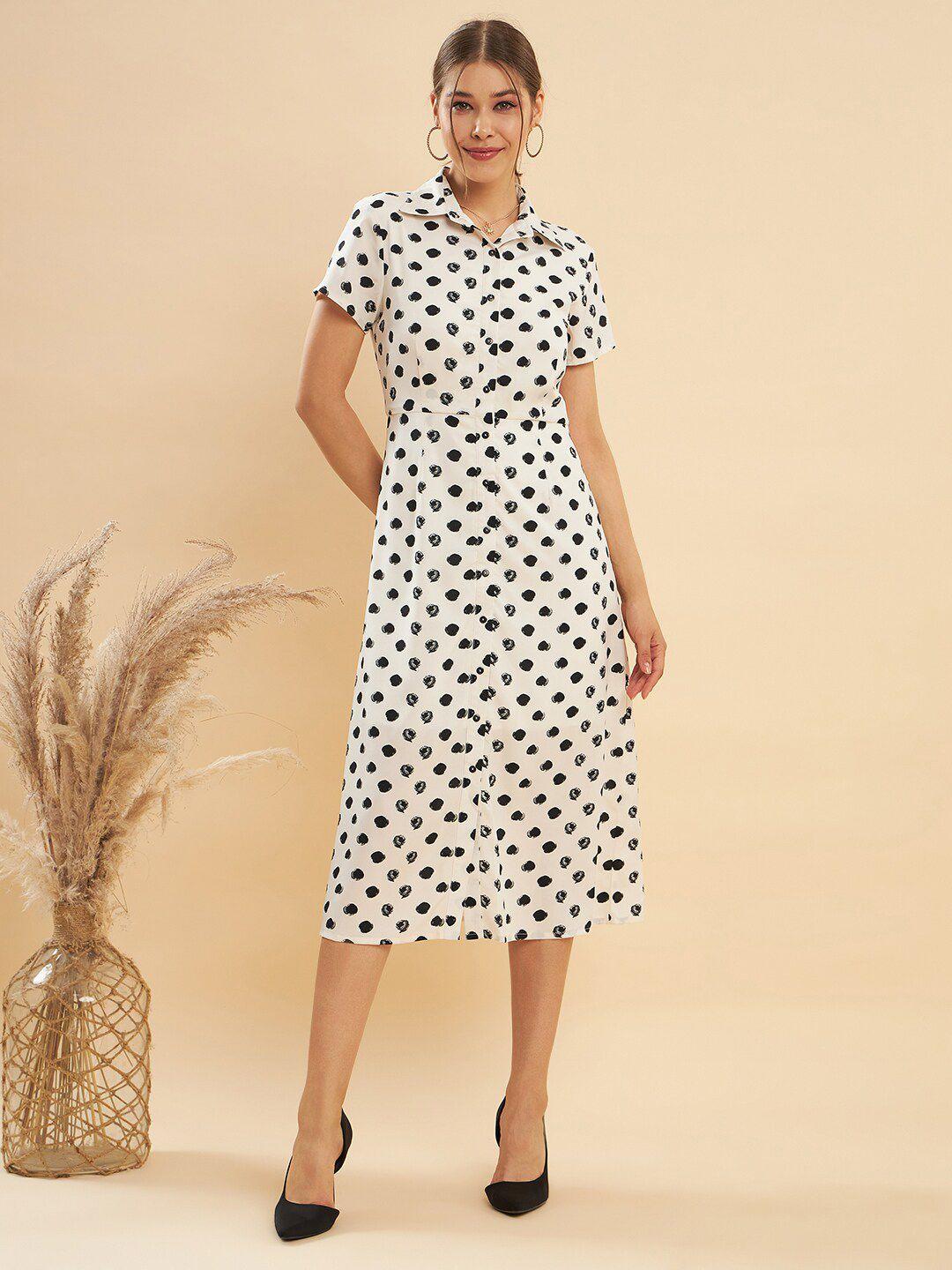 kassually black polka dot print formal a-line midi dress